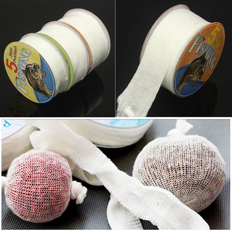 5M PVA Löslich PVA Gittergewebe Nachfüllung Karpfen Angeln Zubringer Angeln Lockt Nachfüllung Haar Anlage Haken Köder 25/37/44mm PVA Tasche Angeln Zubehör