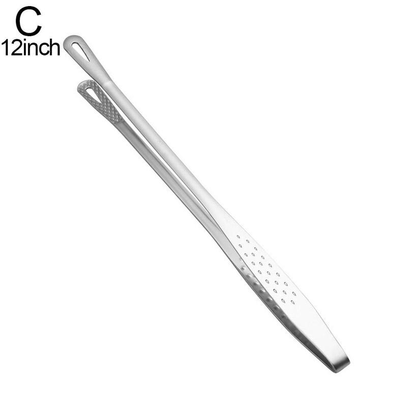 Steel Food Tongs Long Handle Non-slip Barbecue Tongs Steak Access Tools Clamp Pastry Kitchen Bread Cooking Tongs Clip T0e0: 12 inches