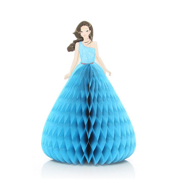 Carte d'invitation princesse pour enfants | 1 pièce, carte de vœux à message, carte d'anniversaire créative, carte de vœux 3D, carte de vœux pour enfants: Blue 02