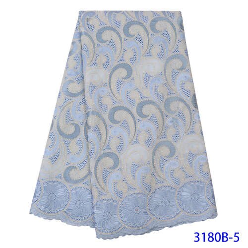 African Lace Fabric Swiss Voile Lace In Switzerland Nigerian Embroidery Lace Fabric for Women KS3180B: 3180B-5