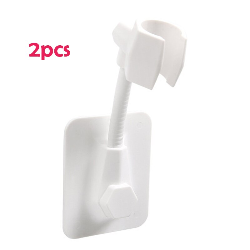 Shower Bracket Universal Adjustable Shower Powerful Racks Shower Nozzle Base Home Punch-free Rack Shower Base Bathroom Tool: 2pc white