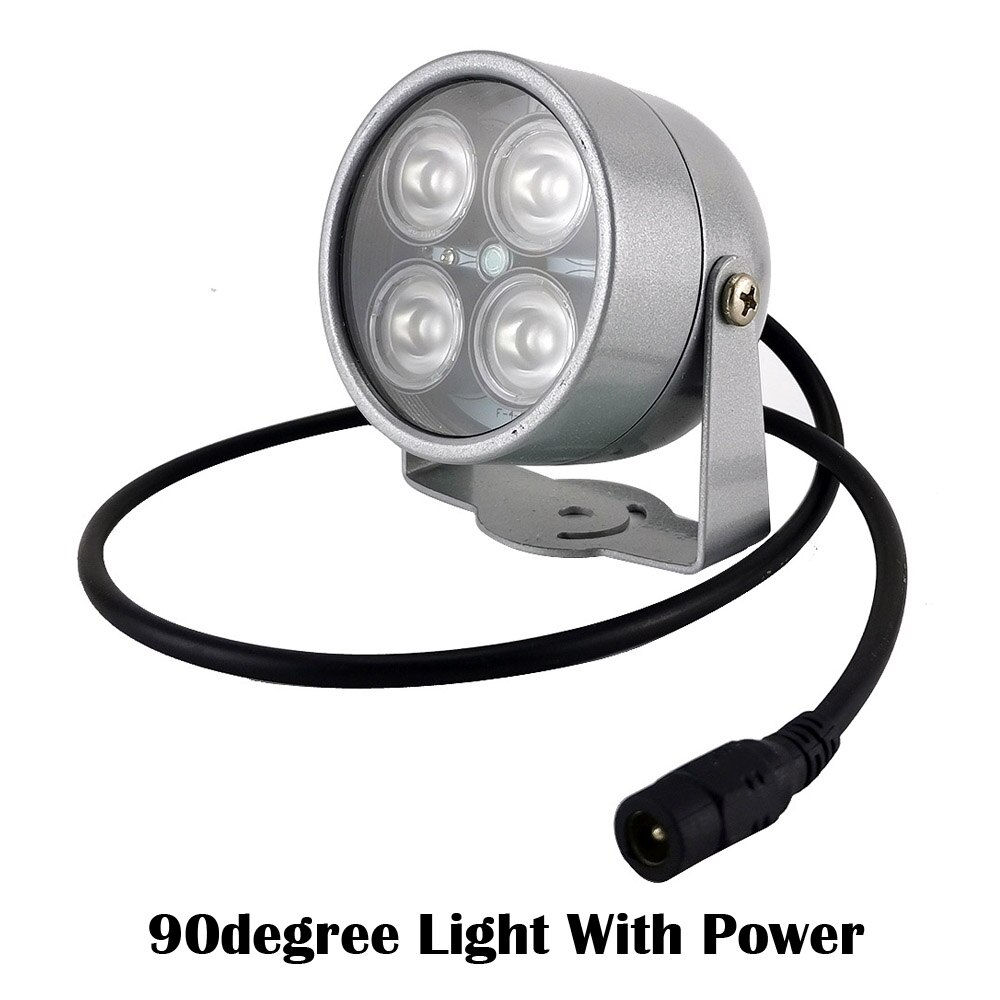 CCTV LEDS 4 Array IR Led Illuminator Light Infrared Waterproof Night Vision CCTV Fill Light 60 90 Degree Optional For CCTV Camer: 90C LED With Adapt
