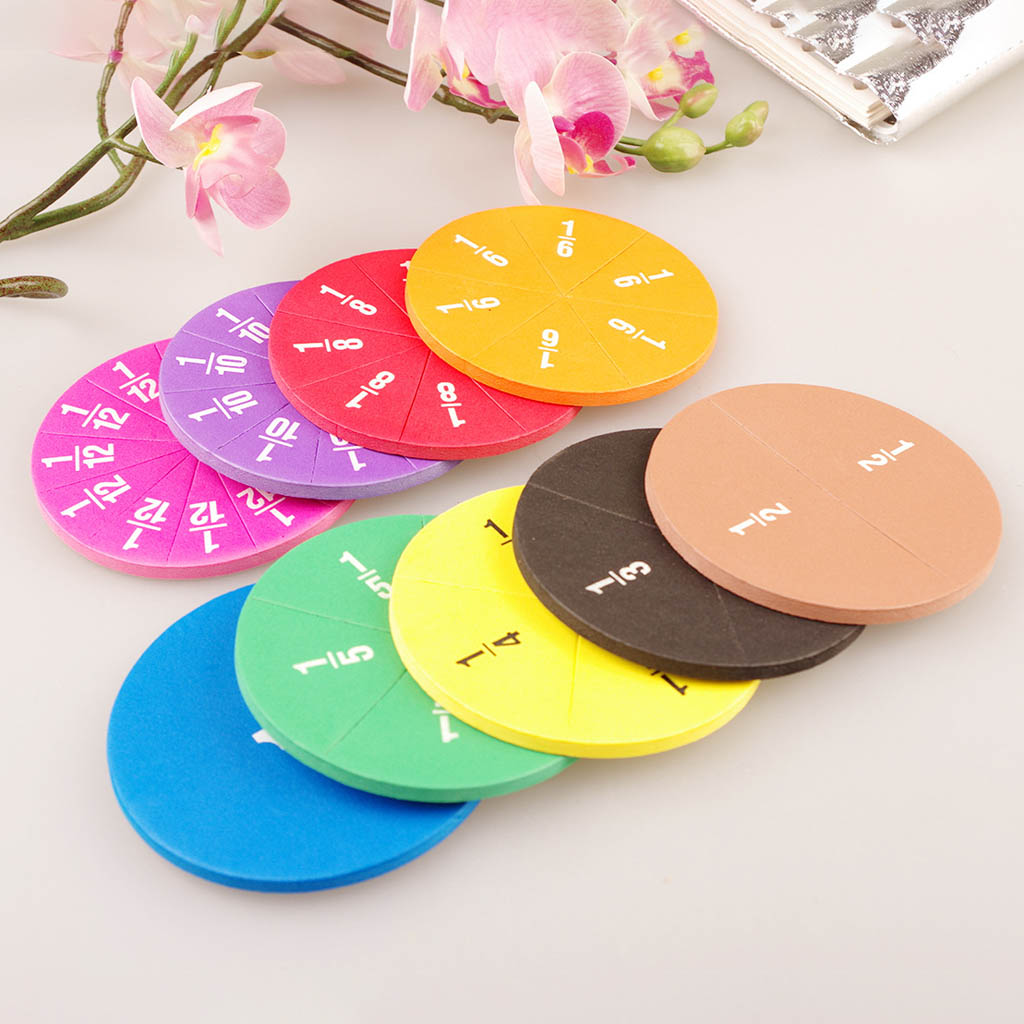 51pcs Magnetic Circular Fractions Card Toys Education Math Learning Number