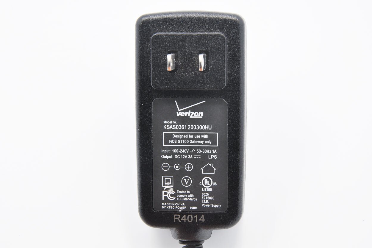 Gebruikt Verizon KSAS0361200300HU 12V3A Power Adapter Oplader Dc 3.5 1.35Mm Adapter Voeding Fit Voor Verizon FIOS-G1100