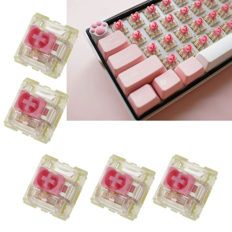 5pcs TTC Pink Mechanical keyboard Switch Pink Gold Contact Switch 3pin 100 Million Lives For Cherry Gateron MX Switch keyboard
