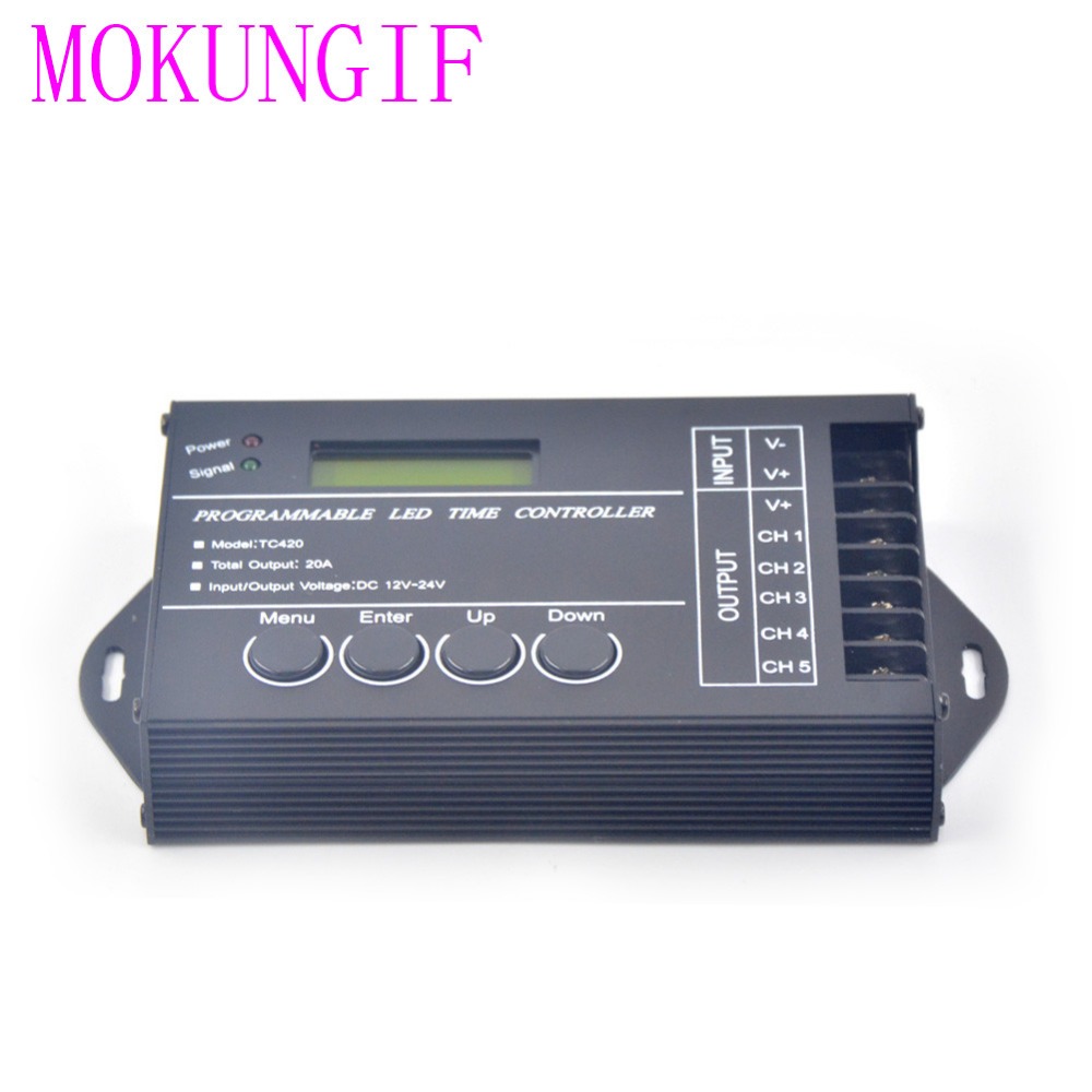 LED Tijd Dimmer RGB Controller TC420 TC421 met wifi DC12V-24V 5 Kanaals Totale Output 20A Gemeenschappelijke Anode Programmeerbare