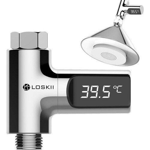 LED Digital Shower Thermometer Battery Free Real Time Flow Thermometer Bathing Water Electricity Water Temperture Meter Monitor