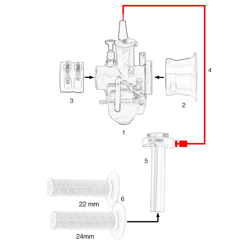 Zsdtrp carburador pwk para motocicleta, modificado, 21, 24, 26, 28, 30, 32 e 34mm, com aderência do acelerador, filtro de ar copo para scooter atv