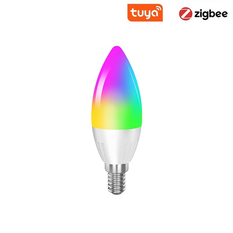 15W Tuya Zigbee Smart Led Lamp E27 E14 GU10 Rgb + Ww + Cw Smart Home Led Lamp Compatibel met Alexa Google Thuis: ZigBee E14 5W