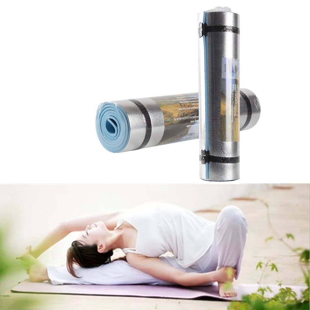 Fitness aluminiumsfilm fuktsikker yogamatte sklisikker teppematte for nybegynner trening trening gym pilates pad