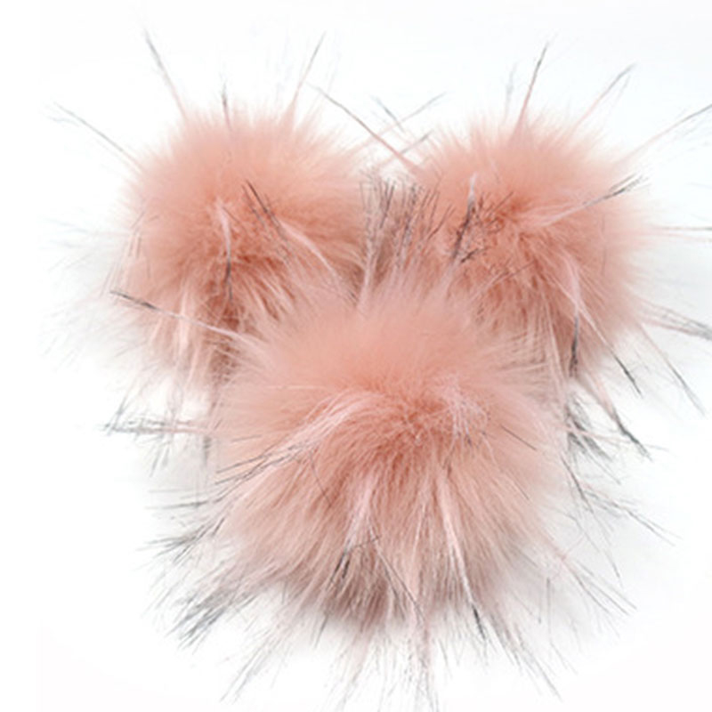 10cm kunstige med knap vaskebjørn pels pels pom poms til kvinder og børn vinter hat og kasket huer pels pompon
