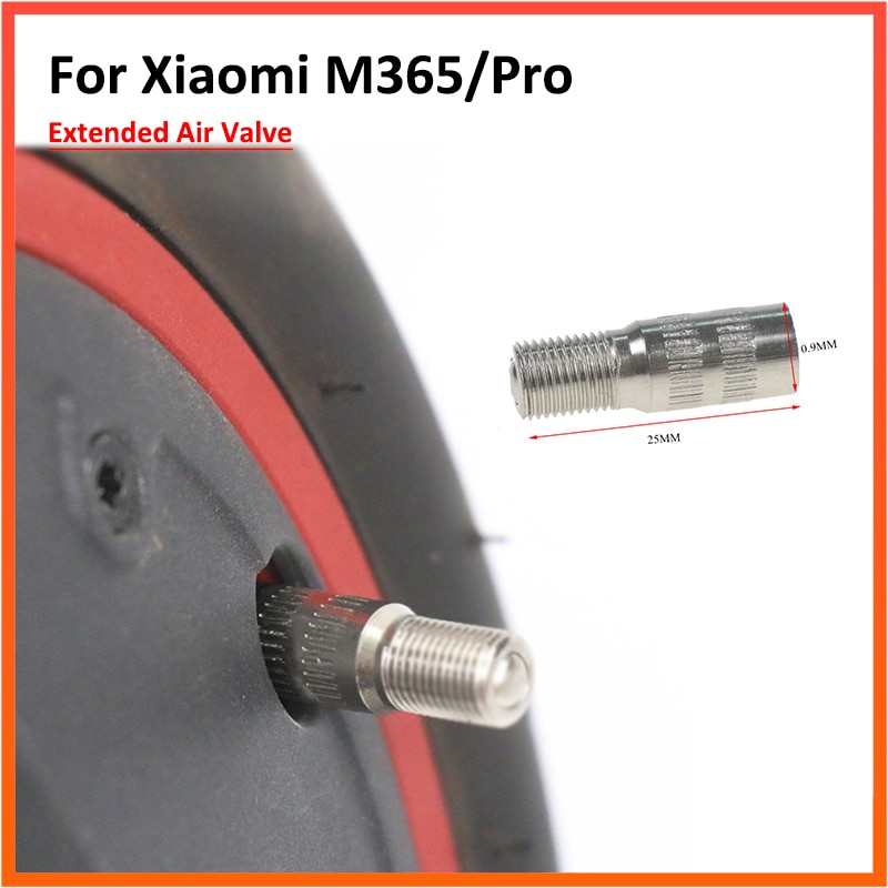 Válvula de aire de extensión para patinete eléctrico Xiaomi M365 / 1S / Pro Max G30, piezas de boquilla de neumático inflable para rueda delantera