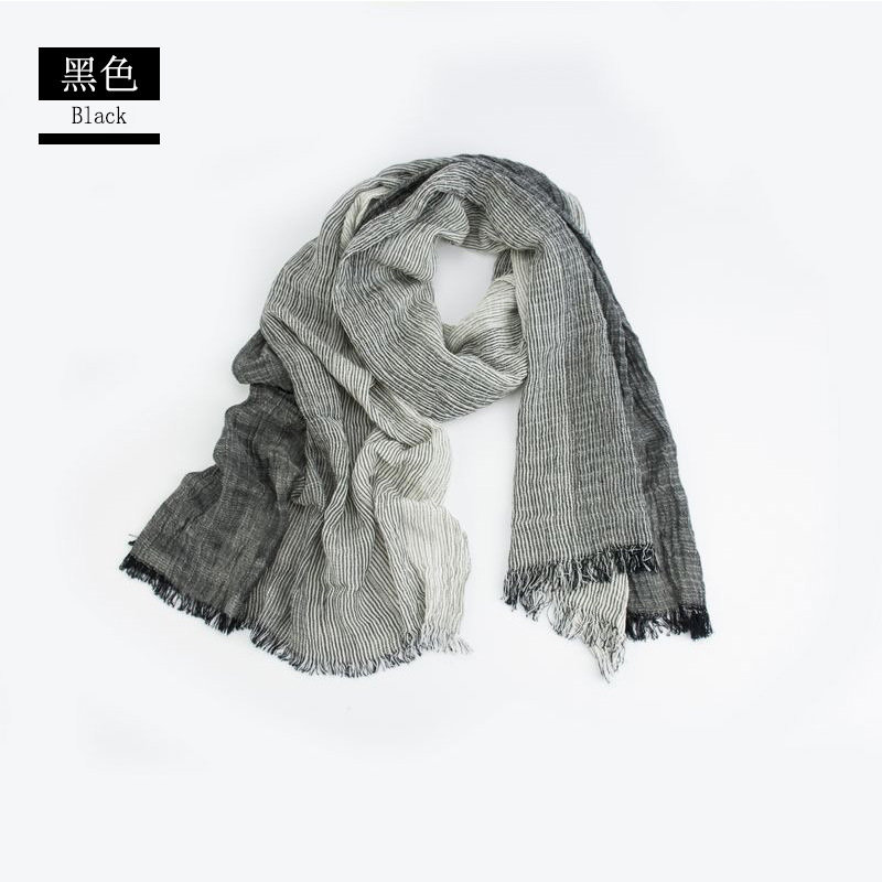 Unisex Men Women Ombre Shawl Spring Summer Cotton Blend Gradient Scarves Hijab Casual Male Scarves Crinkle Global Scarf YG367: YG36703