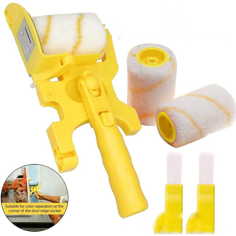 Hand-held Paint Clean-Cut Edger Roller Brush For Wall Multifunctional Painting Tool Kit Mountable Paint Edger With Roller Brush