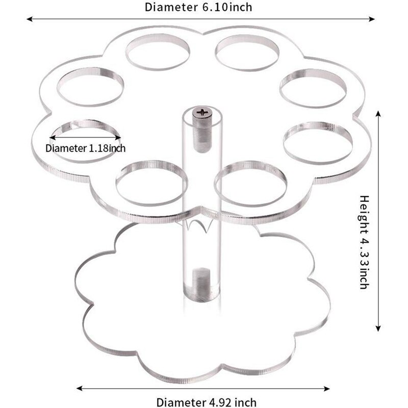 Round Clear Acrylic Mini Ice Cream Cone Holder Stand 24 Holes to Display Sushi Hand Rolls corn Cotton Candy French Fries Swee