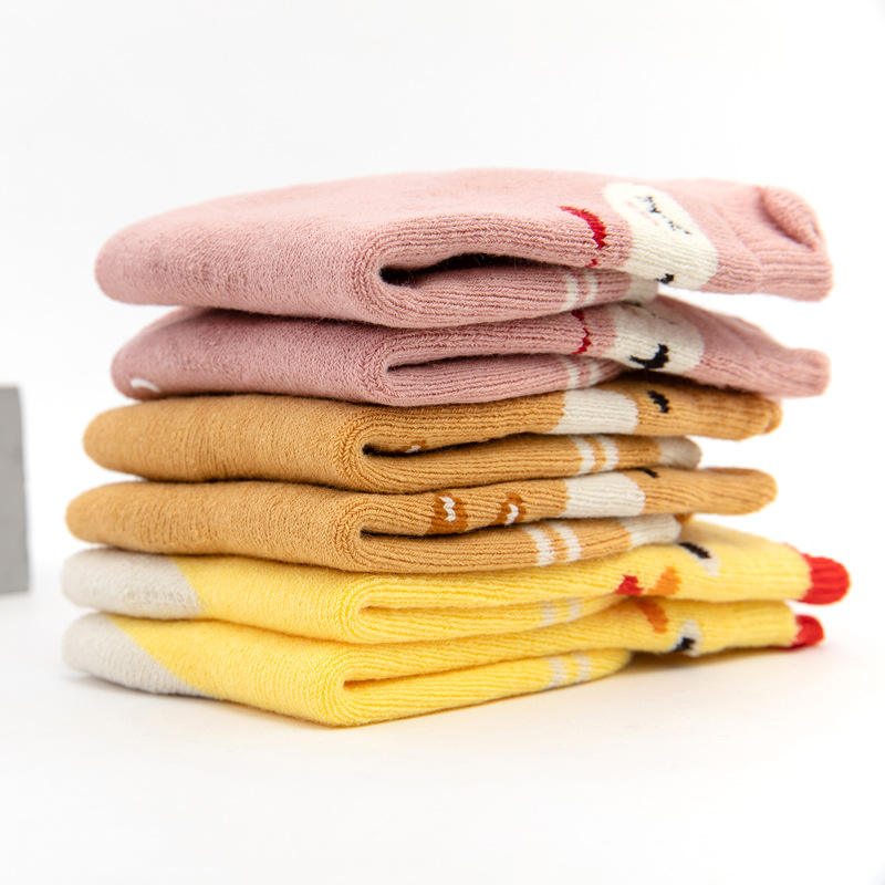 3 pares/lote 0-2 ano bebê inverno quente meias grossas meias de toalha de tubo alto crianças meninos meninas anti-deslizamento meias de bebês acessórios