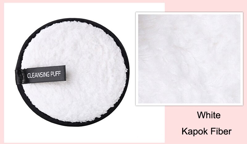1pcs Microfiber Clean Sponge Pads Facial Makeup Remover Puff Face Cleansing Towel Reusable Cotton Double Layer Cleaning Wipe: White