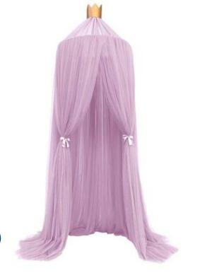 7 Kleuren Opknoping Kids Baby Beddengoed Dome Bed Canopy Katoen Klamboe Bedcover Gordijn Voor Baby Kids Lezen Spelen Thuis decor: purple