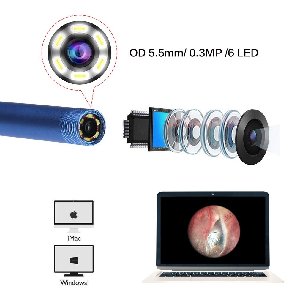 3 in 1 Multifunctional USB Ear Cleaning Endoscope Earpick With Mini Camera HD Earwax Removal Kit