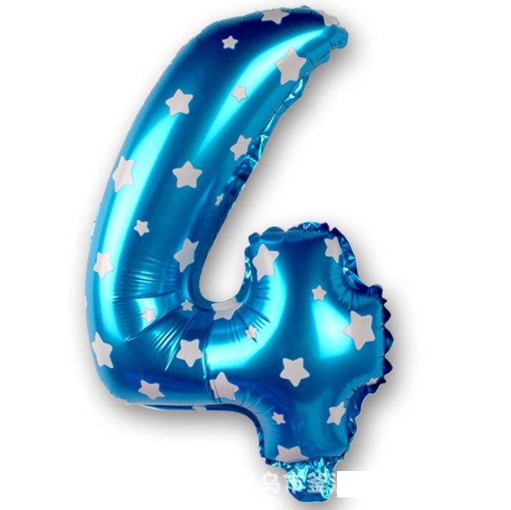 16 Inch Blue Star Number Foil Balloon DigitalBalloons Birthday Party Decoration Inflatble Air Ballon Birthday Wedding Supplies: 4