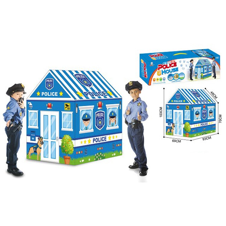 Spil hus play telt brandbil politibus sammenfoldelig pop up legetøj legerum klud børns legetøj telt model: B