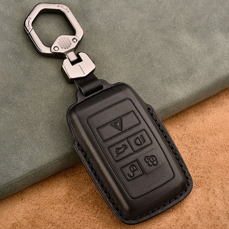 Leather Car Key Cover Full Case for Land Rover Range Rover Sport Evoque Velar Discovery 5 Accessories Protect