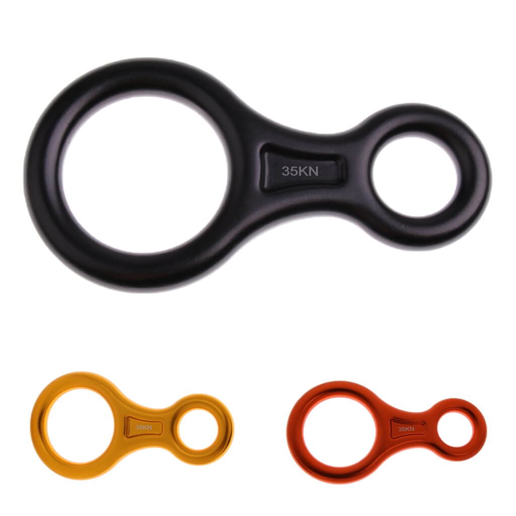 Safety 35kN Aluminum Figure 8 Descender For Climbing Rope Rappelling