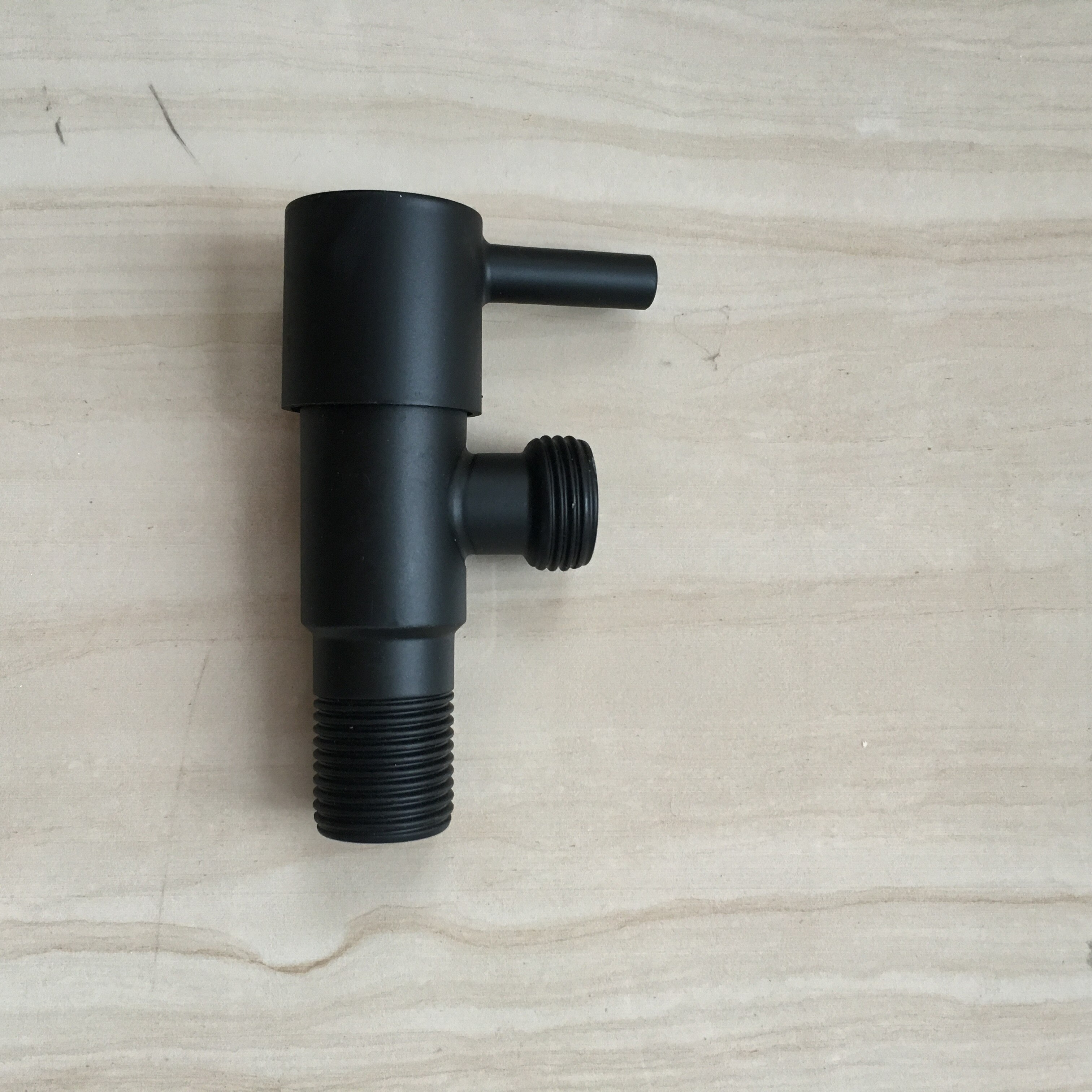 Een In Een Out Black 304 Rvs Hoekstopkraan G1/2 "Boiler Wc Inlaat Water Stop valve Kraan Inlaat Waterklep