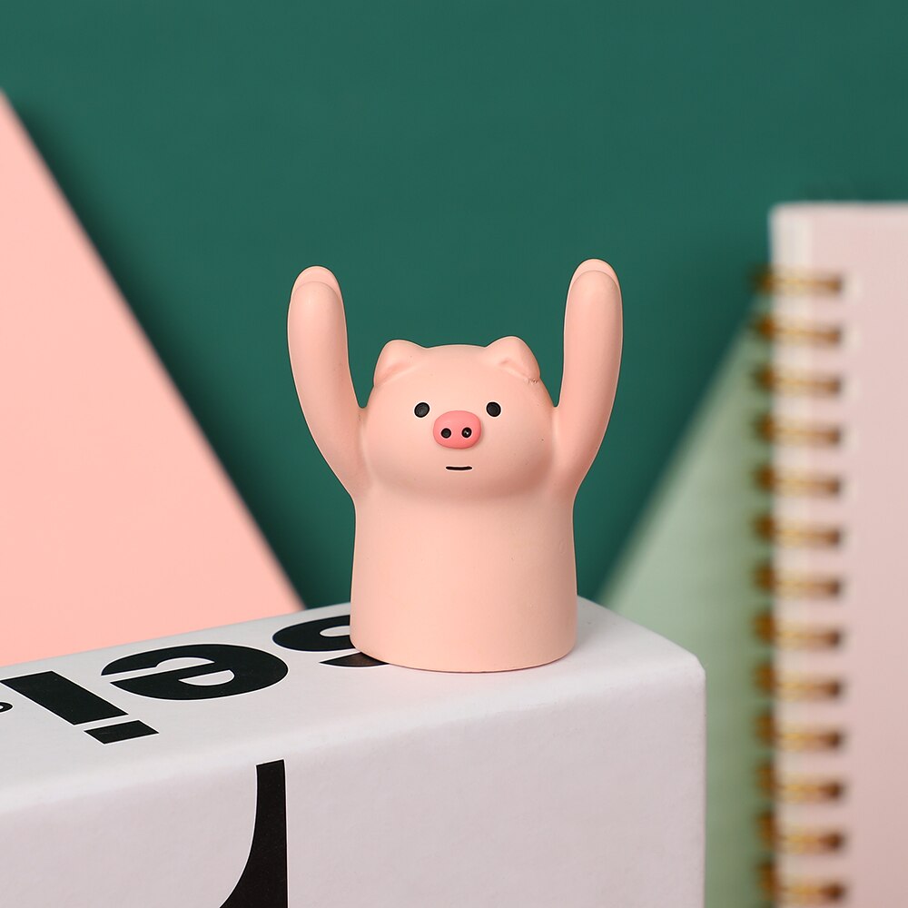 Jianuwu 1 stk sød tegneserie gris hæve hænder mappe desktop sød tegneserie pige hjerte lodret pendul note fotomappe ornamenter