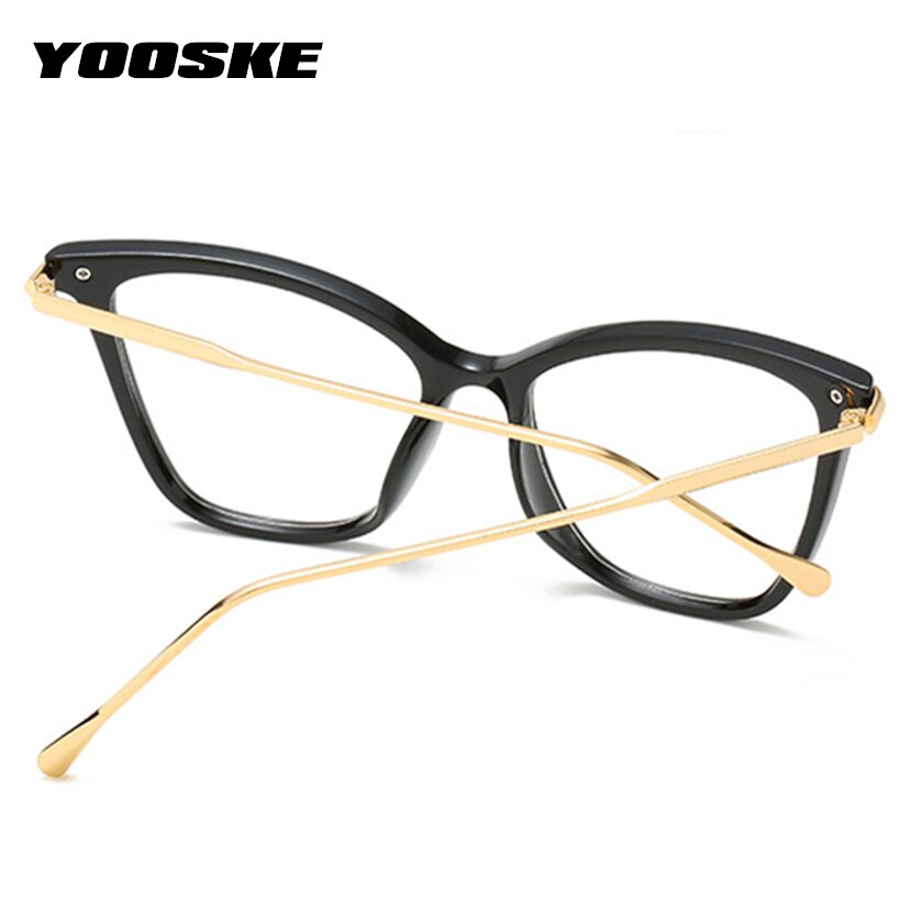 Monturas para gafas de gato YOOSKE, marco de Metal para mujer, Disgner, gafas ópticas para mujer, monturas transparentes, gafas Vintage