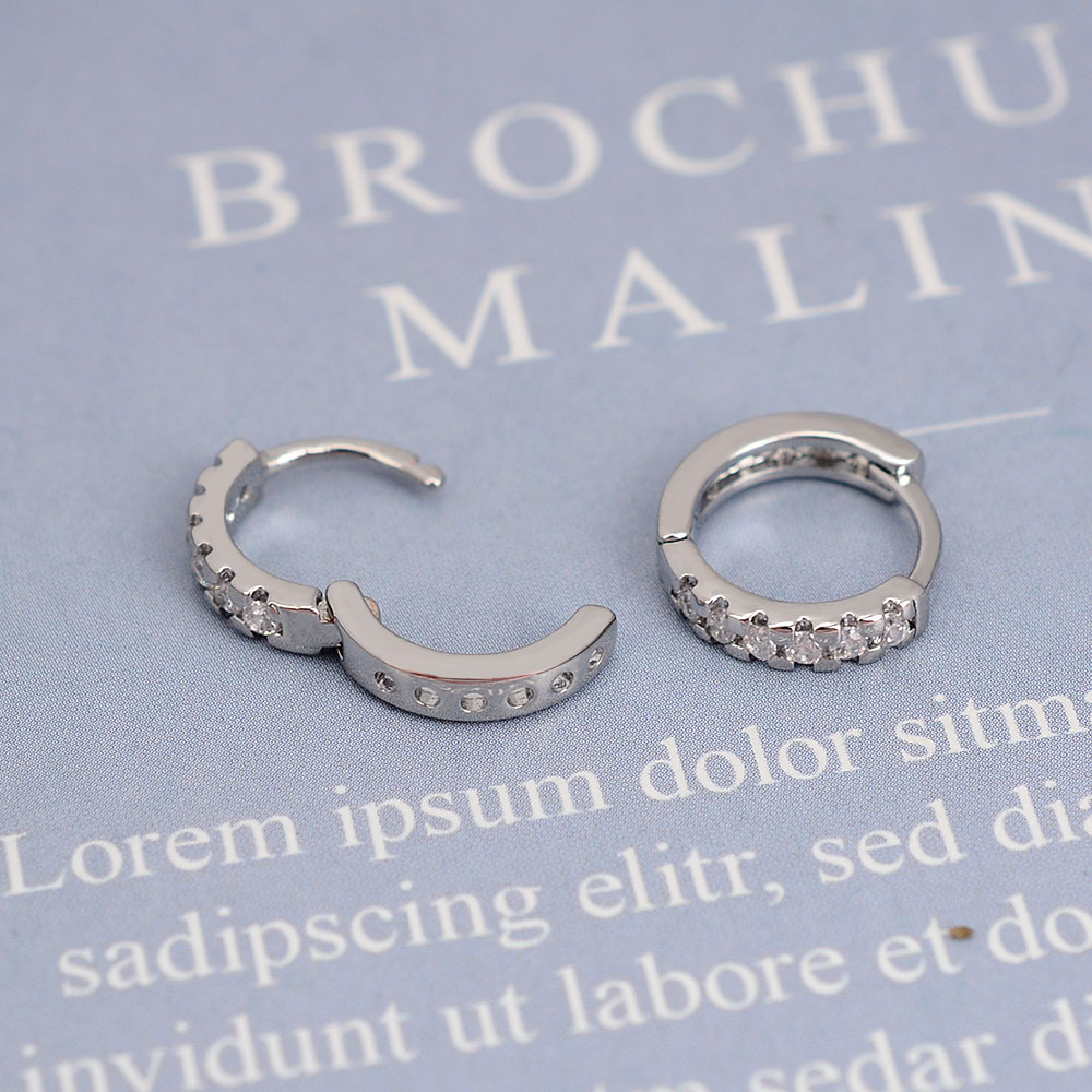 Classic Eenvoudige Kleine Regenboog Zirconia Stud Huggies Oorringen Voor Vrouwen Mannen Dikke Ronde Cirkel Earring Piercing