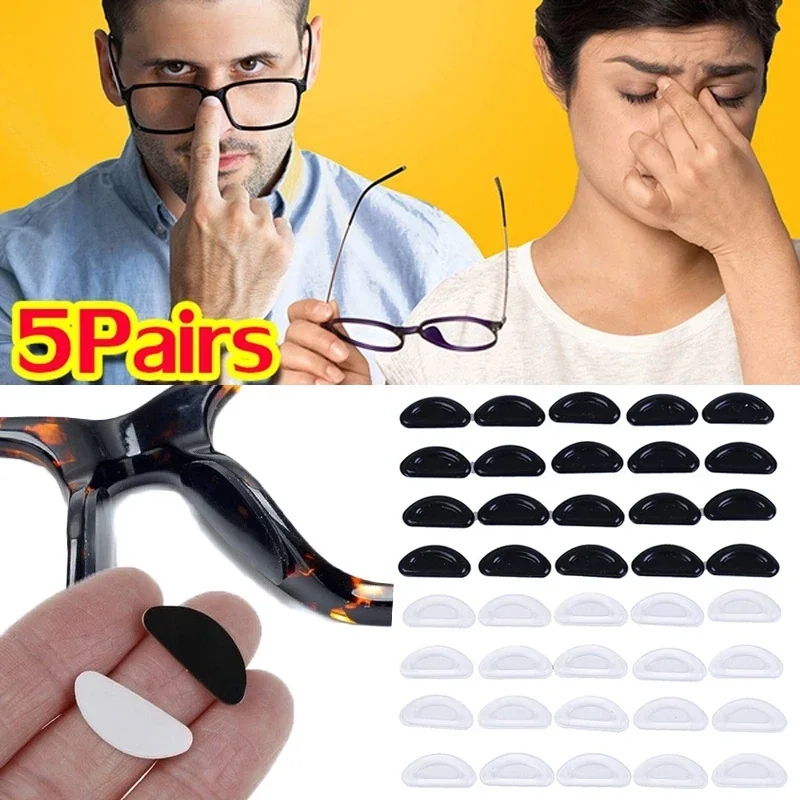 10/50pcs Silicone Glasses Nose Pads Adhesive Nose Pads Non-slip White Thin Nosepads for Glasses Eyeglasses Eyewear Accessories