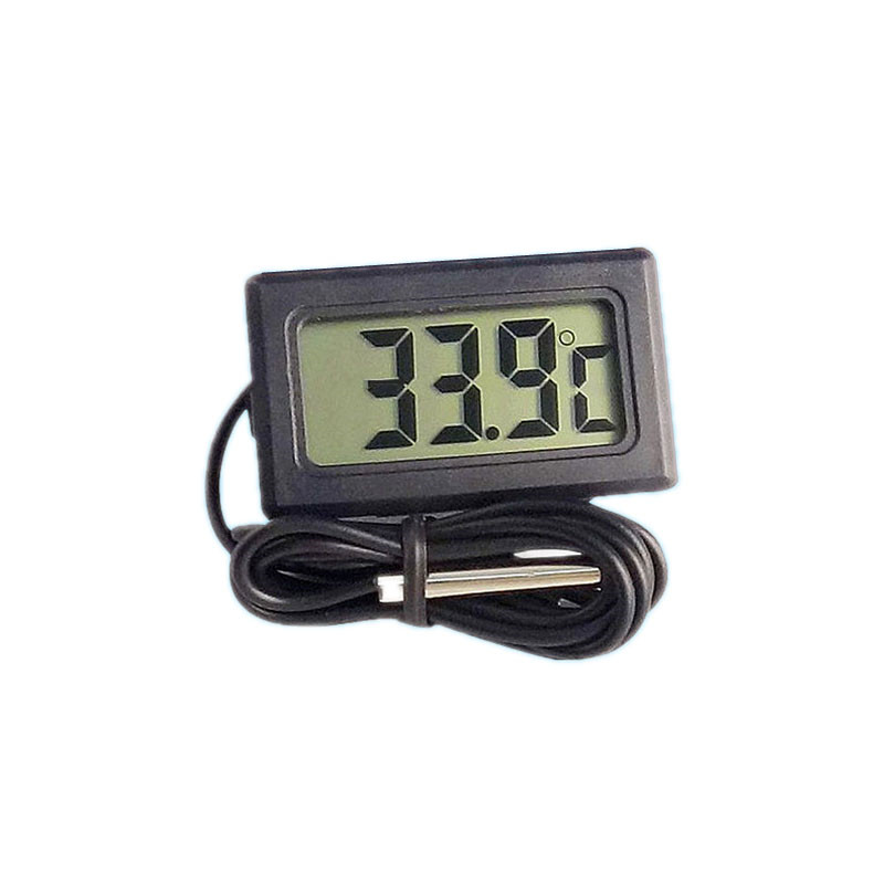 Medidor de temperatura para coche, medidor Digital LCD de-50 a 110 grados centígrados, medidores de temperatura del agua, piezas de coche, Sensor de temperatura, piezas de automóviles: Black 1m line