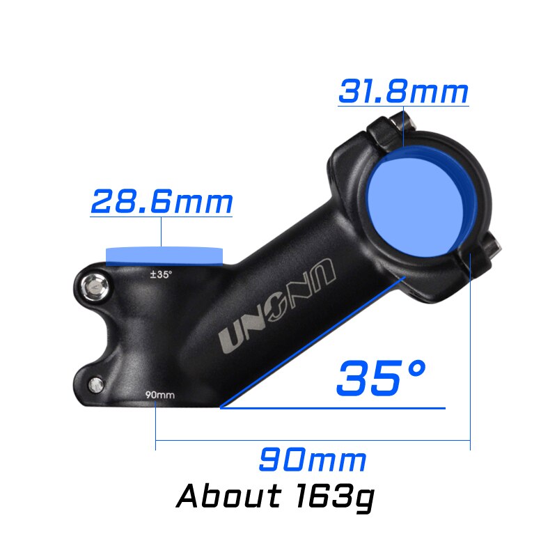 UNO MTB Vorbauten Fahrrad Vorbau Mtb Rennrad Vorbau 25.4/31,8mm Ultraleichte Vorbau 35 Grad 70 90 110mm Lenker Stamm matt Schwarz: 31.8x90mm