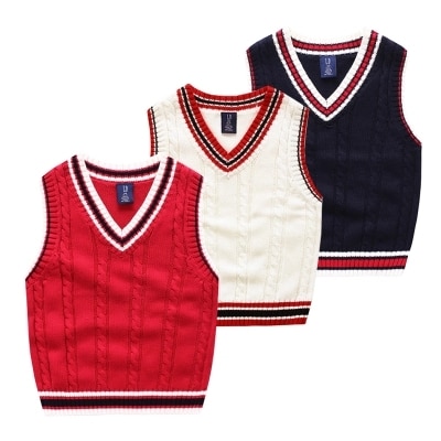 3-8y Baby Kinderkleding Trui Vest Roupas Infantis Winter College Stijl V-hals Jongens Kleding Meisjes Gebreide Vest Vesten