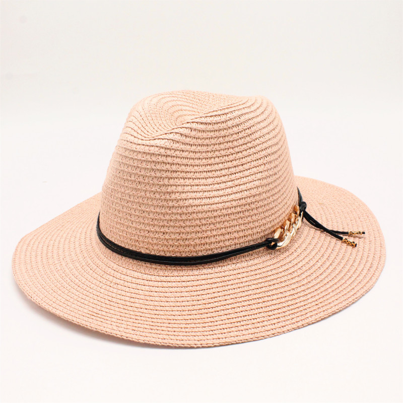Naiset luonnollinen leveä lieri burr raffia olkihatut hapsut naiset tavallinen suuri ranta kesä aurinkolakit iso olkihattu chapeau: Vaaleanpunainen