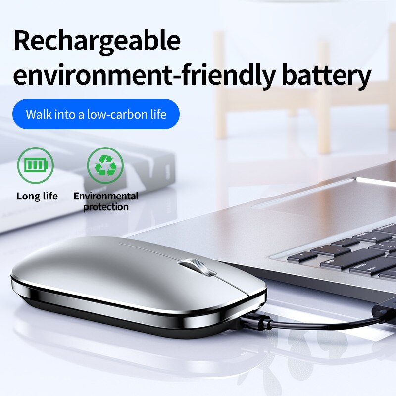MC 502 2.4G Wireless Bluetooth Mouse Button Mute Noiseless Charging Wireless Mous with USB Receiver Mouse