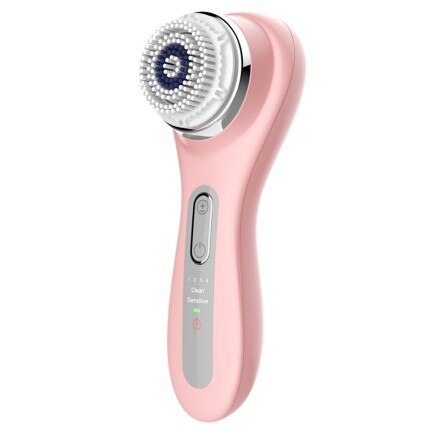 Cepillo de limpieza Facial para uso doméstico, limpiador Facial eléctrico, puntos negros, impermeable, ultrasónico, Peeling, herramienta de belleza de masaje giratorio: pink