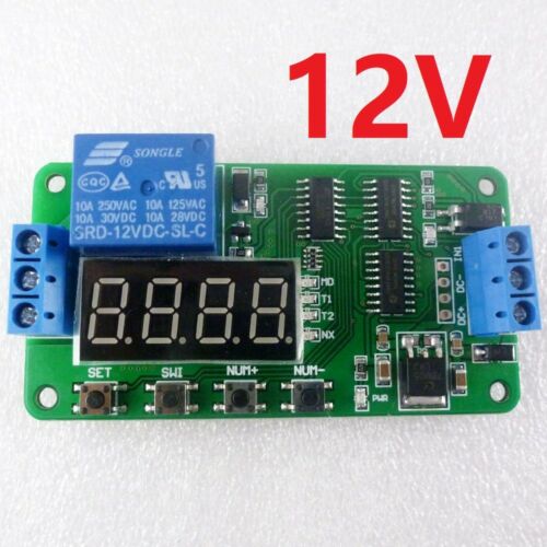 DC 5V 12V 24V Multifunktions Verzögerung Relais Zeit Schalter Drehen auf/aus PLC: 12V
