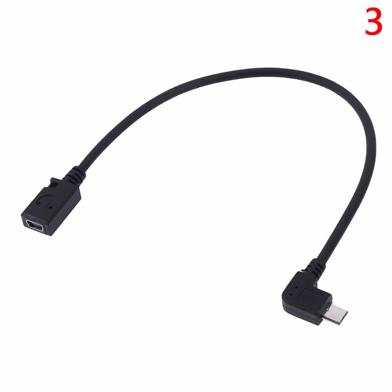90 Degree Down& Up& Right Left Angled Micro USB 2.0 5Pin Male To Mini Usb Female Extension Connector Adapter Long Plug Connector: Left