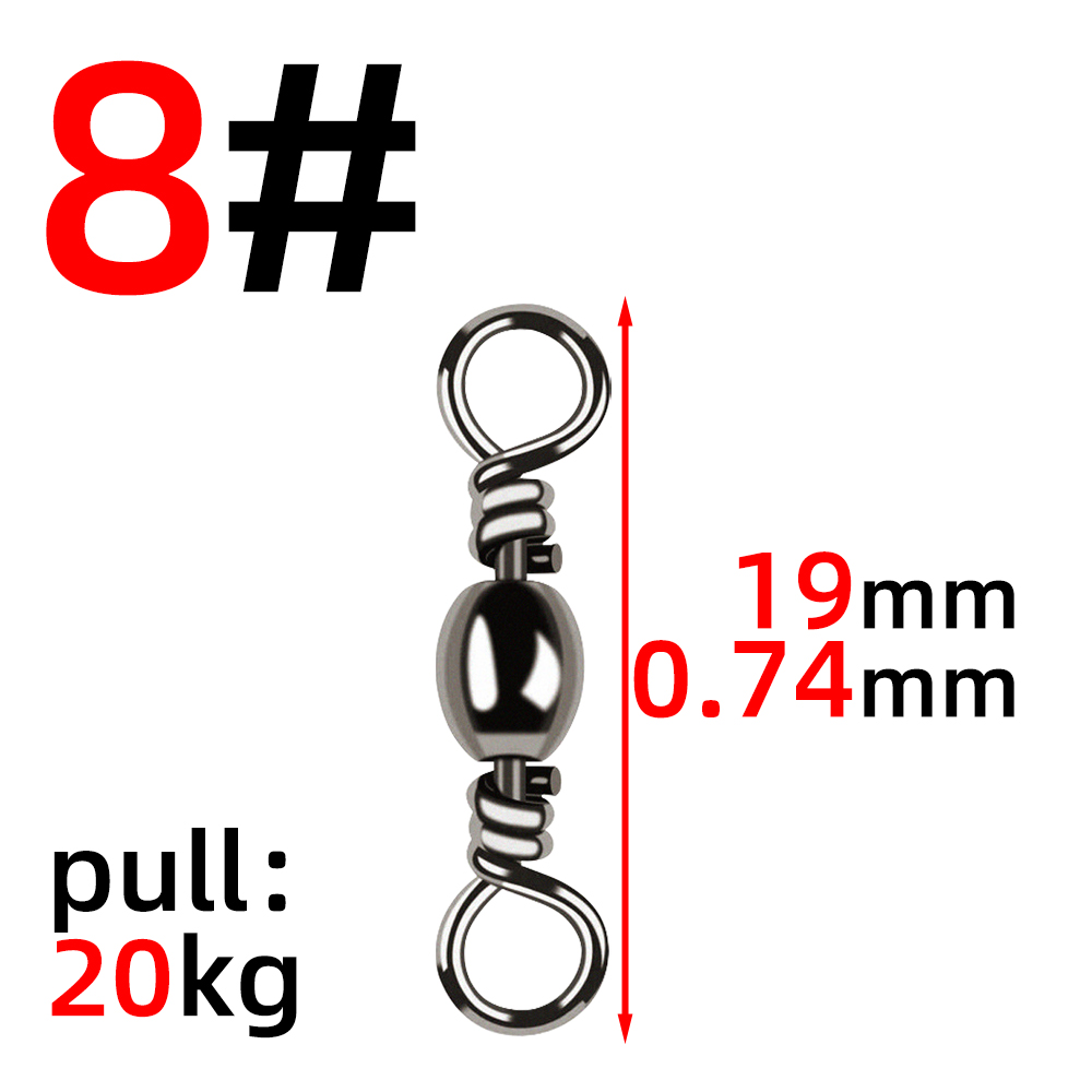 50Pcs Bottle Swivel High Speed Figure Eight Ring 8 Figure Ring Connector Fishing Gear Accessories