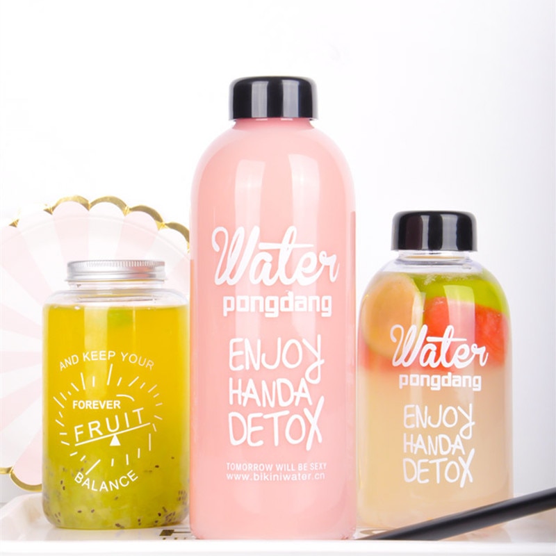 1000ml 550ml sportvattenflaska bärbar läckagesäker för sportstravel rymdcykelvandring plastvattenflaska dryckesartiklar