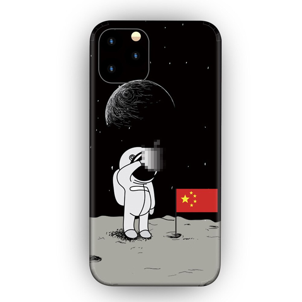 Śliczne kolorowe tylne naklejki na iPhone 11 Cartoon Phone Protector skórki cienka tylna folia dekoracyjna: Różowy