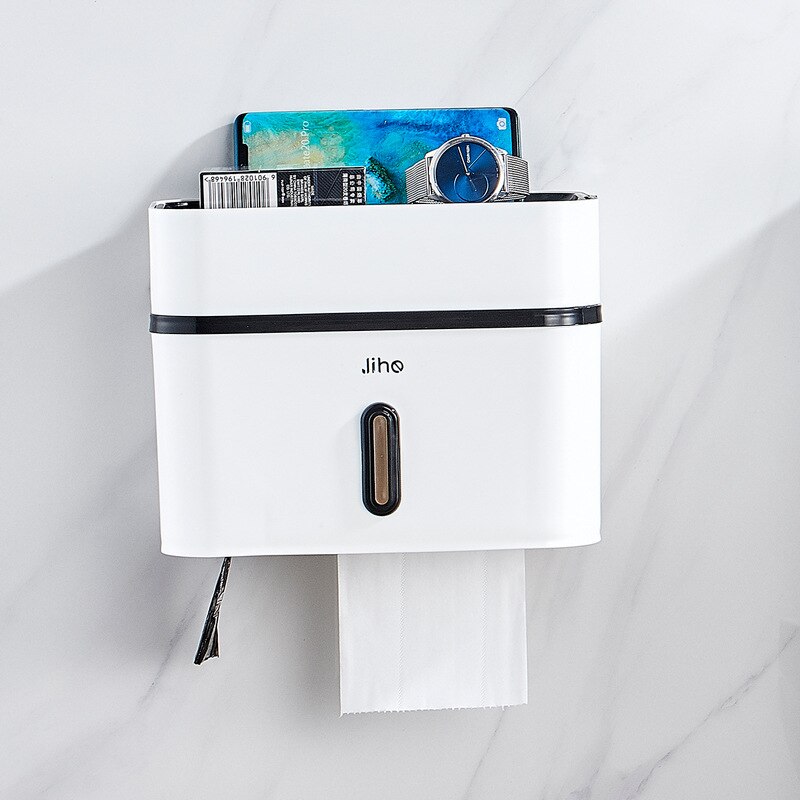 Eenvoudige Dubbele laag toiletrolhouder waterdicht Multifunctionele houder voor papieren handdoeken handig duurzaam badkamer accessoires