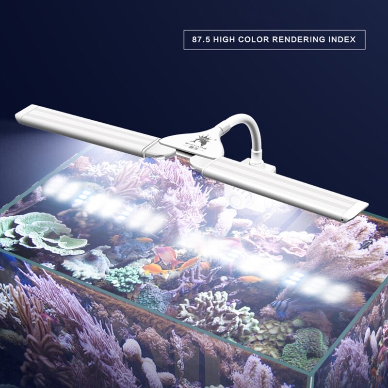 Adjustable Fish Tank Four-Row Light LED Aquarium Clip-on Lighting Lamp 100V-240V W0YF
