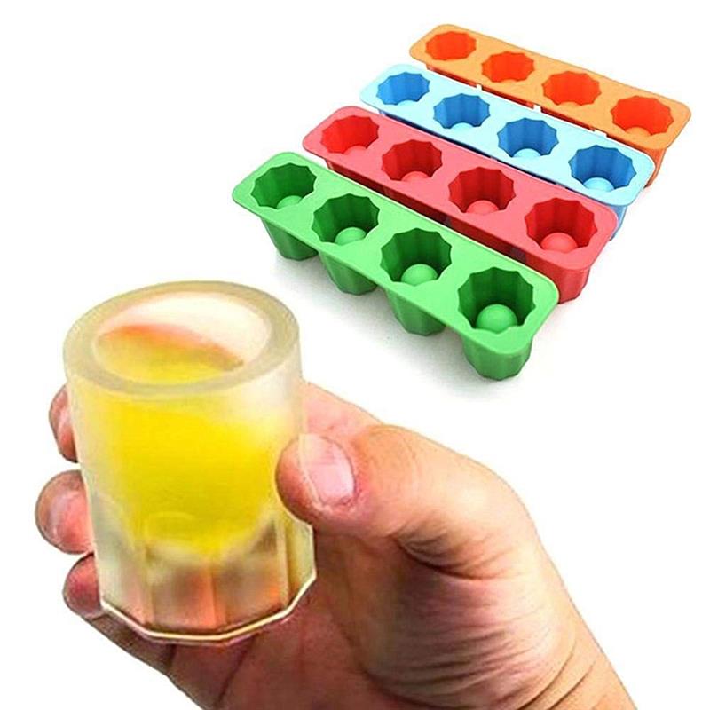 4pcs Ice Cube Tray Mold Makes Shot Glasses Ice Mould Novelty Ice Tray Summer Drinking Tool Ice Shot Glass Mold