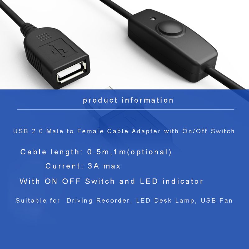 Data Sync Super Speed Usb 2.0 Extender Cord Met Aan Uit Schakelaar Led Indicator Voor Raspberry Pi Pc Usb Extension kabel