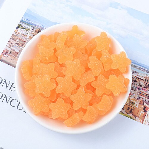 Happy Monkey Slime Supplies DIY Resin Star Candy Slices Slime Charms Addition for Fluffy Clear Crystal Slime Clay In Stock: Orange 20pcs