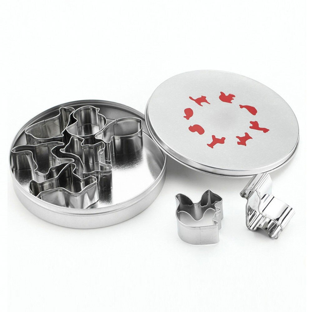 8 Stks/set Plain Edge Dier Cutters In Verschillende Dier Vormen Rvs Cookie Cake Cutter Mold