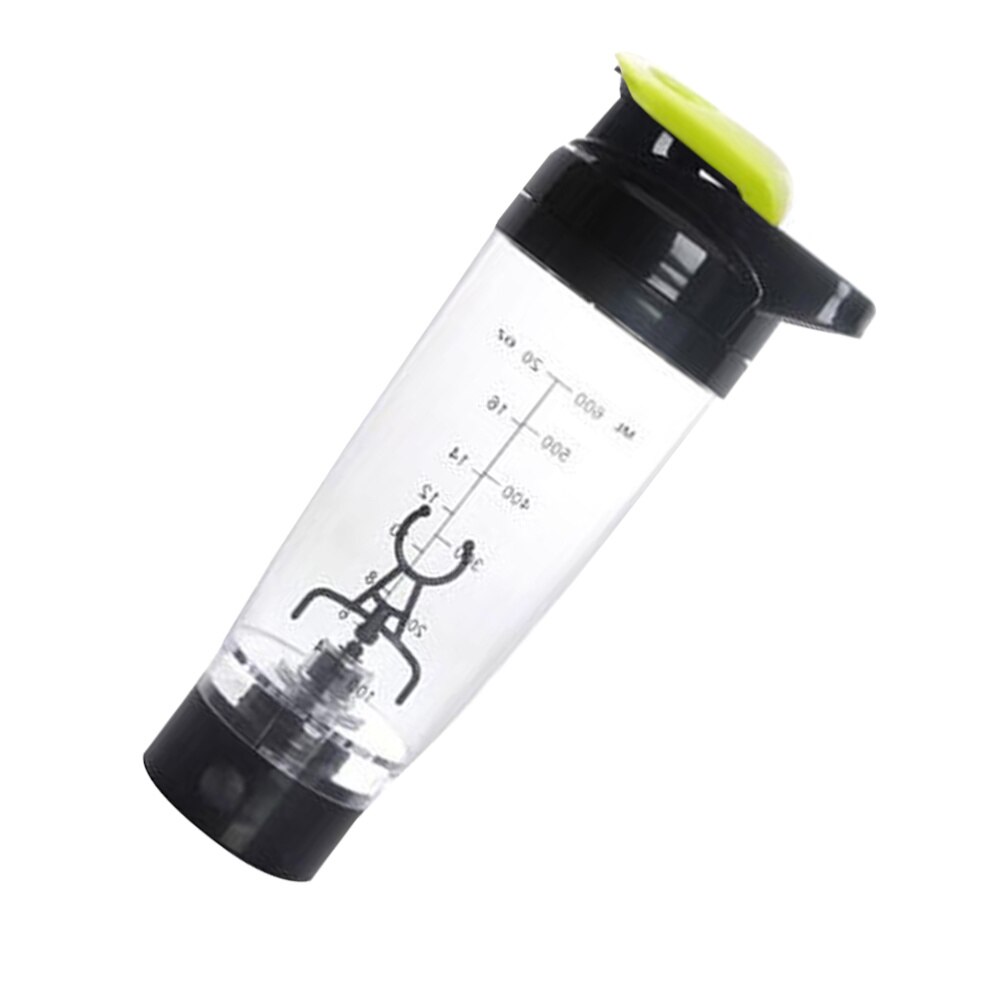 Protein Shaker Bottle Mixer Blender Battery Operated Portable Stirring Blender Cup 600ml (Black)